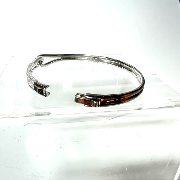 Kate Spade NY Get Connected Bangle Bracelet Silver Color Metal Pave Rhinestone - Picture 11 of 16